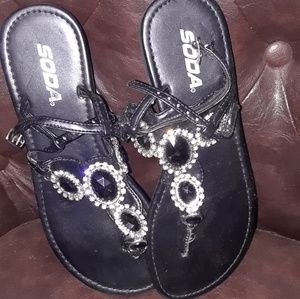 Black flats with diamond style details gorgeous